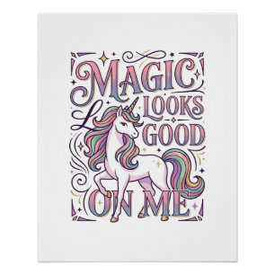Póster Camisa Gráfica da Magia do Unicórnio Fica Bem em M
