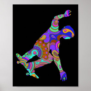 Poster Camisa gráfica de skate divertida camiseta de skat