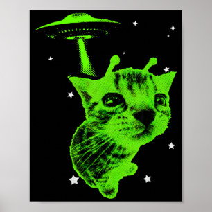 Poster Camisa gráfica vintage de meme de gato alienígena