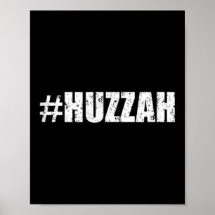 Poster Camisa Hashtag Huzzah - Preto Engraçado