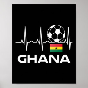Poster Camisa Jersey de Futebol do Gana Homens Mulheres P