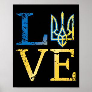 Poster Camisa Love Ucrânia Tryzub Zelensky Militar Ucrani