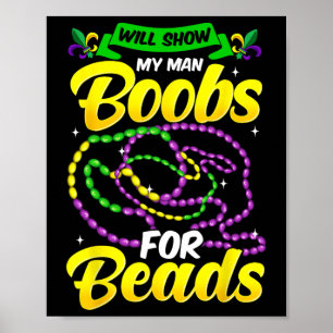 Poster Camisa Mardi Gras Engraçada Para Homens