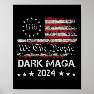 Poster Camisa Mega Trump 2024 Bandeira dos EUA Vintage Pr