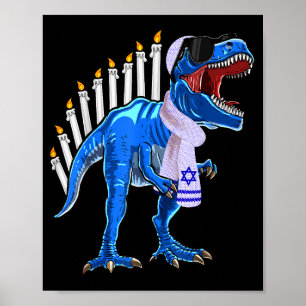 Poster Camisa Menorasaurus Rex T Rex Dinossauro Hanukkah