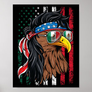 Poster Camisa Mexicana Americana México Bandeira dos Esta