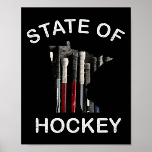 Poster Camisa Minnesota State Of Hockey - Estado Do Hóque