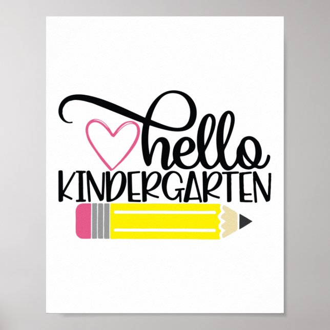 Poster Camisa Olá Jardim de Infância Voltar à Escola Prof (Frente)