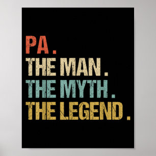Poster Camisa Pa O Homem Mito Lenda Pai Pai Natal Diverti