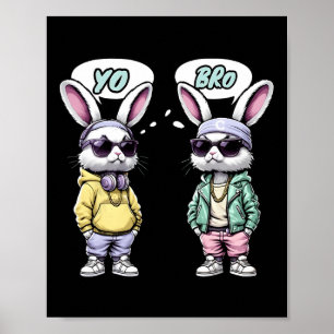 Poster Camisa Páscoa 2025 Yo Bro Citação Engraçada Hip Ho