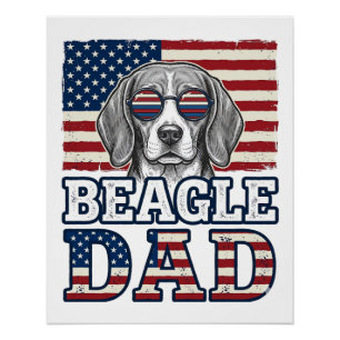 Póster Camisa Patriótica do Papai Beagle Vintage Design_1