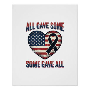 Póster Camisa Patriótica Memorial Coração Fita Veterano D