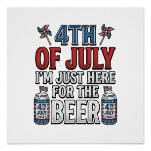 Póster Camisa Patriótica Vintage Cerveja 4 de Julho_1