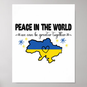 Poster Camisa Paz No Mundo Eu Apoio A Ucrânia Coração