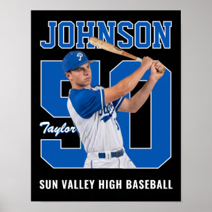 Poster Camisa Personalizada de Jogador de Beisebol Sênior
