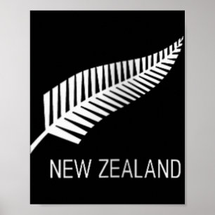 Poster Camisa Preta Feminina Samambaia da Nova Zelândia C
