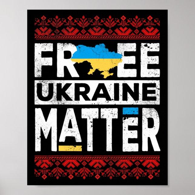 Poster Camisa Problemática da Ucrânia Livre Bandeira da U (Frente)