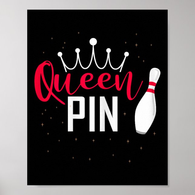 Poster Camisa Rainha Pin Bowler Liga de Boliche Para Boli (Frente)