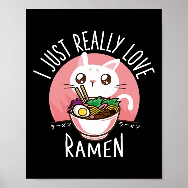 Poster Camisa Ramen Cat Anime - Roupa Kawaii Roupas Otaku (Frente)