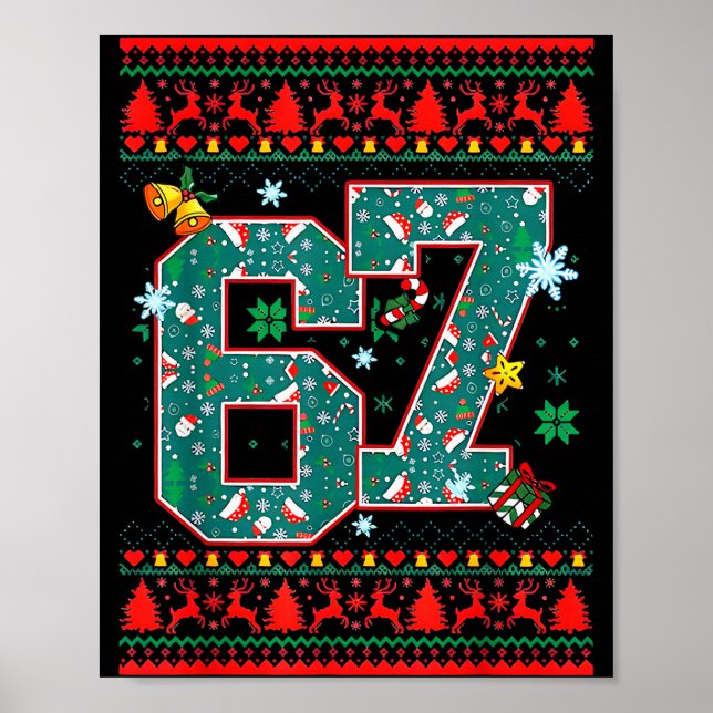 Poster Camisa Retro 67 Six Seven Natal Meme  (Frente)