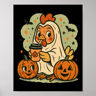 Poster Camisa retrô de fantasia de galinha de Halloween G