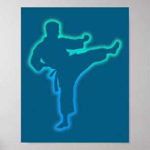 Poster Camisa Roupas de Taekwondo Artes Marciais Karatê