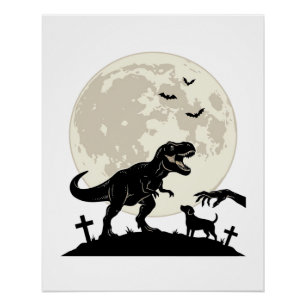 Póster Camisa Silhueta Cemitério de Cães Dinossauros ao L