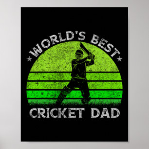 Poster Camisa Silhueta do Melhor Pai de Críquete do Mundo