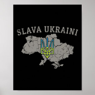 Poster Camisa Slava Ukraini Ucrânia Militar Ucraniano Tri