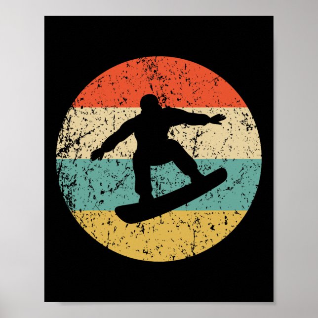 Poster Camisa Snowboard - Vintage Retro Snowboarder (Frente)
