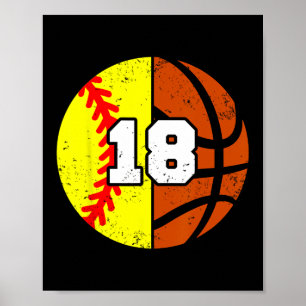 Poster Camisa Softll Sketll Número 18 Camisa Divertida An