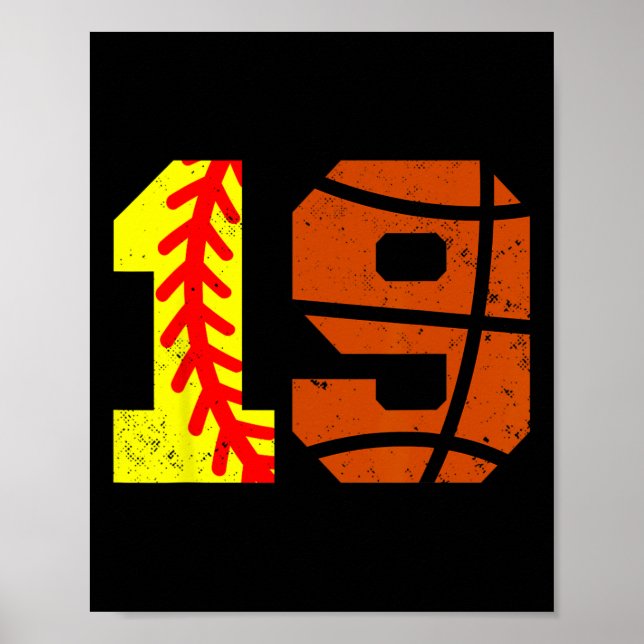 Poster Camisa Softll Sketll Número 19 Camiseta Engraçada  (Frente)