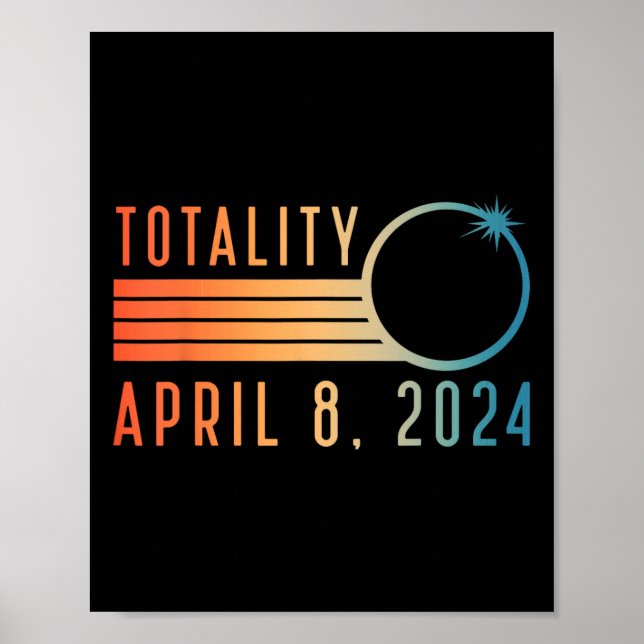 Poster Camisa Solar Eclipse Abril 8 De Abril De 2024 Tota (Frente)