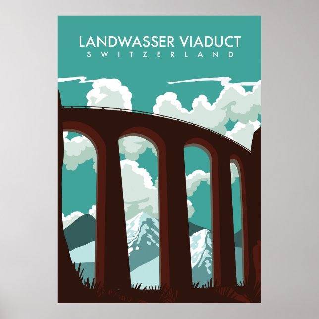Poster Camisa-T da Suiça de Viaduto do Antensor (Frente)
