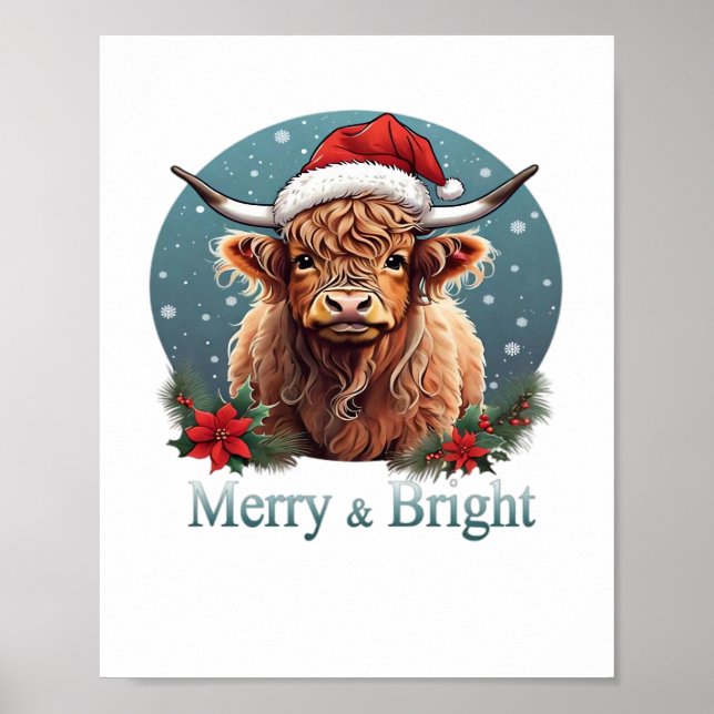 Poster Camisa-T Essencial de Vaca Highland (Frente)