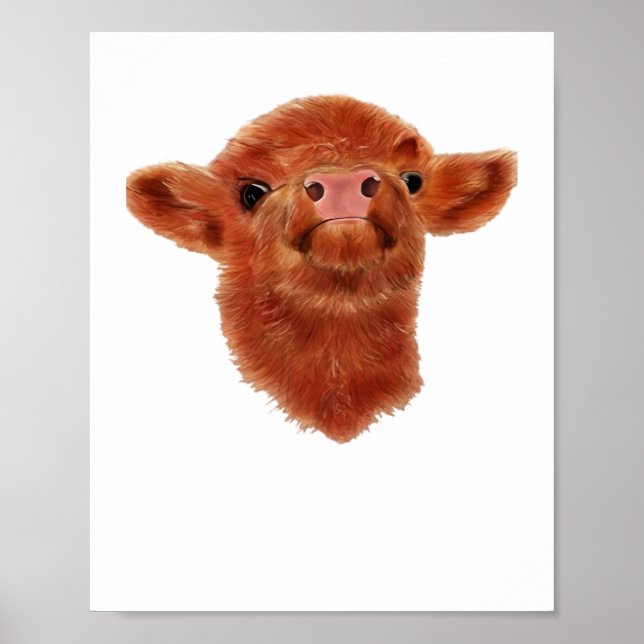 Poster Camisa T Sobredimensionada Vaca Highland (Frente)