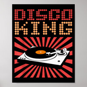 Poster Camisa Tema Disco anos 70 Disco King Vintage Retro