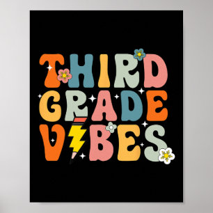 Poster Camisa Third Grade Vibes 3º Retrô Volta às Aulas K