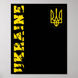 Poster Camisa Tridente Ucraniana Ucrânia Tryzub Suporte G