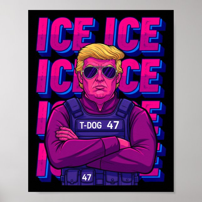 Poster Camisa Trump Ice Agent  (Frente)