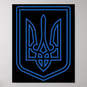 Poster Camisa Tryzub Ucrânia Brasão de Armas Ucraniano An