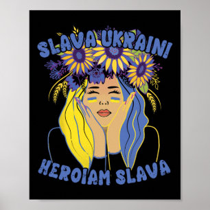 Poster Camisa ucraniana Slava Ukraini Ucrânia Girassol Gi