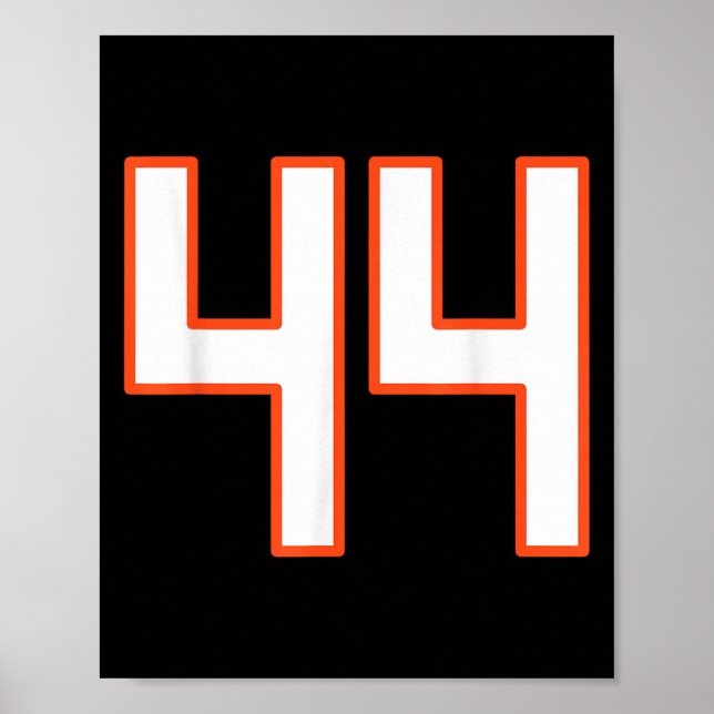 Poster Camisa Uniforme Srts Número 44 Laranja e Branco Pl (Frente)