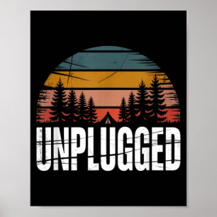 Poster Camisa Unplugged Camng Retrô Floresta do Pôr do So