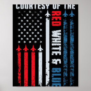 Poster Camisa Vermelha Branca e Azul por Cortesia do Home