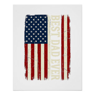 Póster Camisa Vetorial Vintage Bandeira Americana Melhor