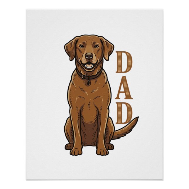 Póster Camisa Vintage Brown Dog Dad Design_1 (Frente)