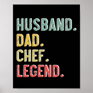 Poster Camisa Vintage Masculina Marido Pai Chef Lenda Ret