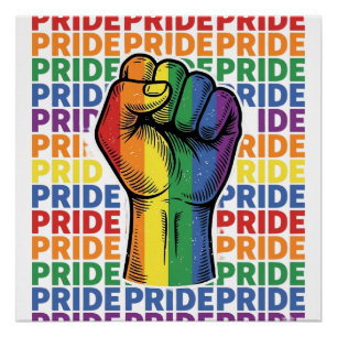Póster Camisa Vintage Pride Punho Erguido Arco-íris Desig