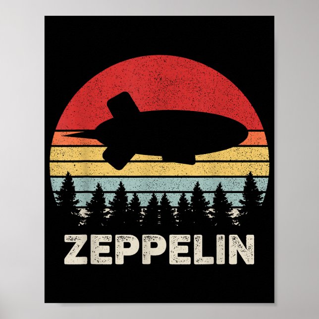 Poster Camisa Vintage Retro Zeppelin Dirigible Aeróstato (Frente)